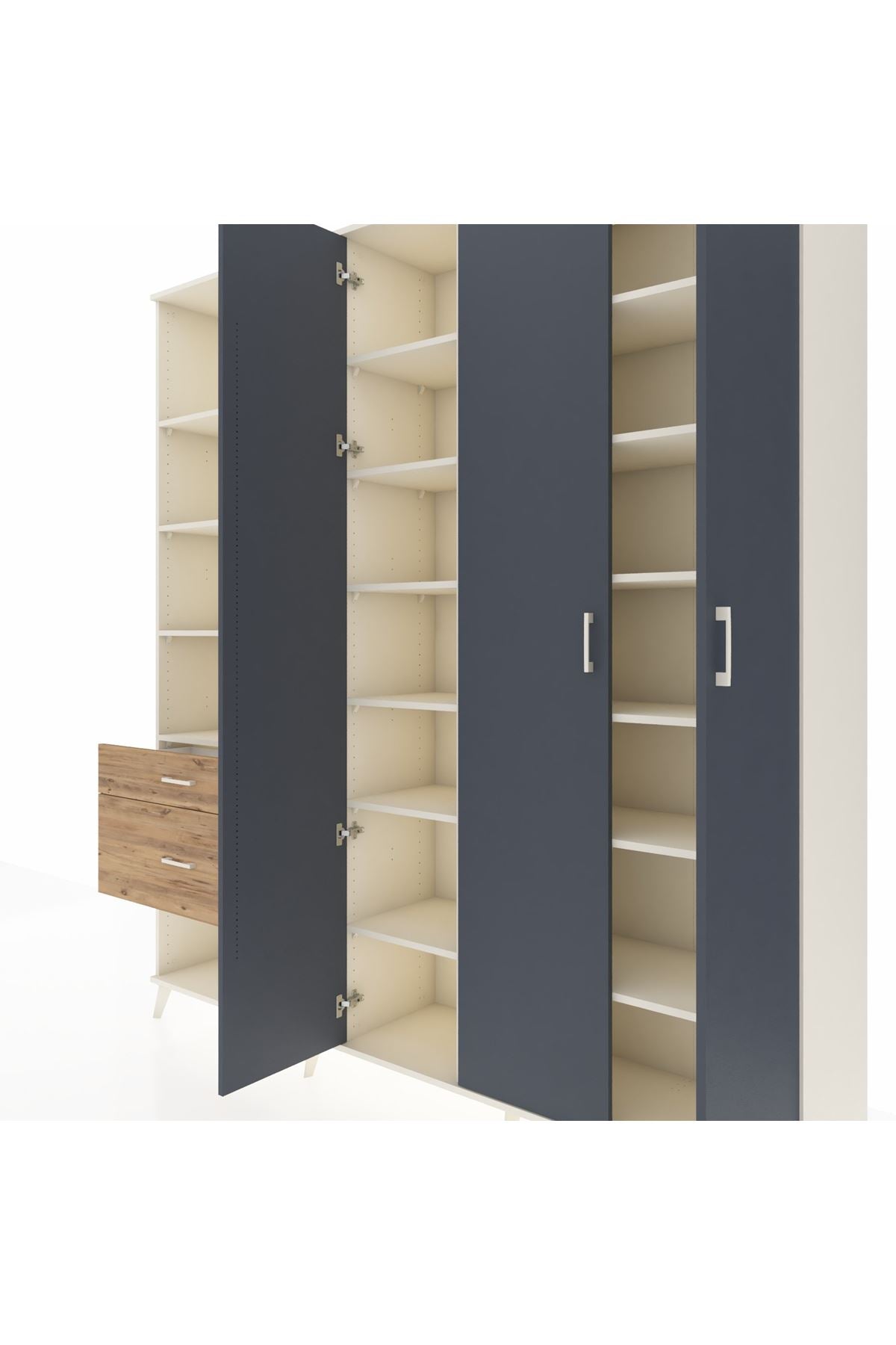 Hyperion Dolap 16 Raflı 2 Çekmeceli 3 Kapaklı 220x44x243 - S553M041V09B