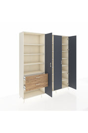 Hyperion Dolap 16 Raflı 2 Çekmeceli 3 Kapaklı 220x44x243 - S553M041V09B