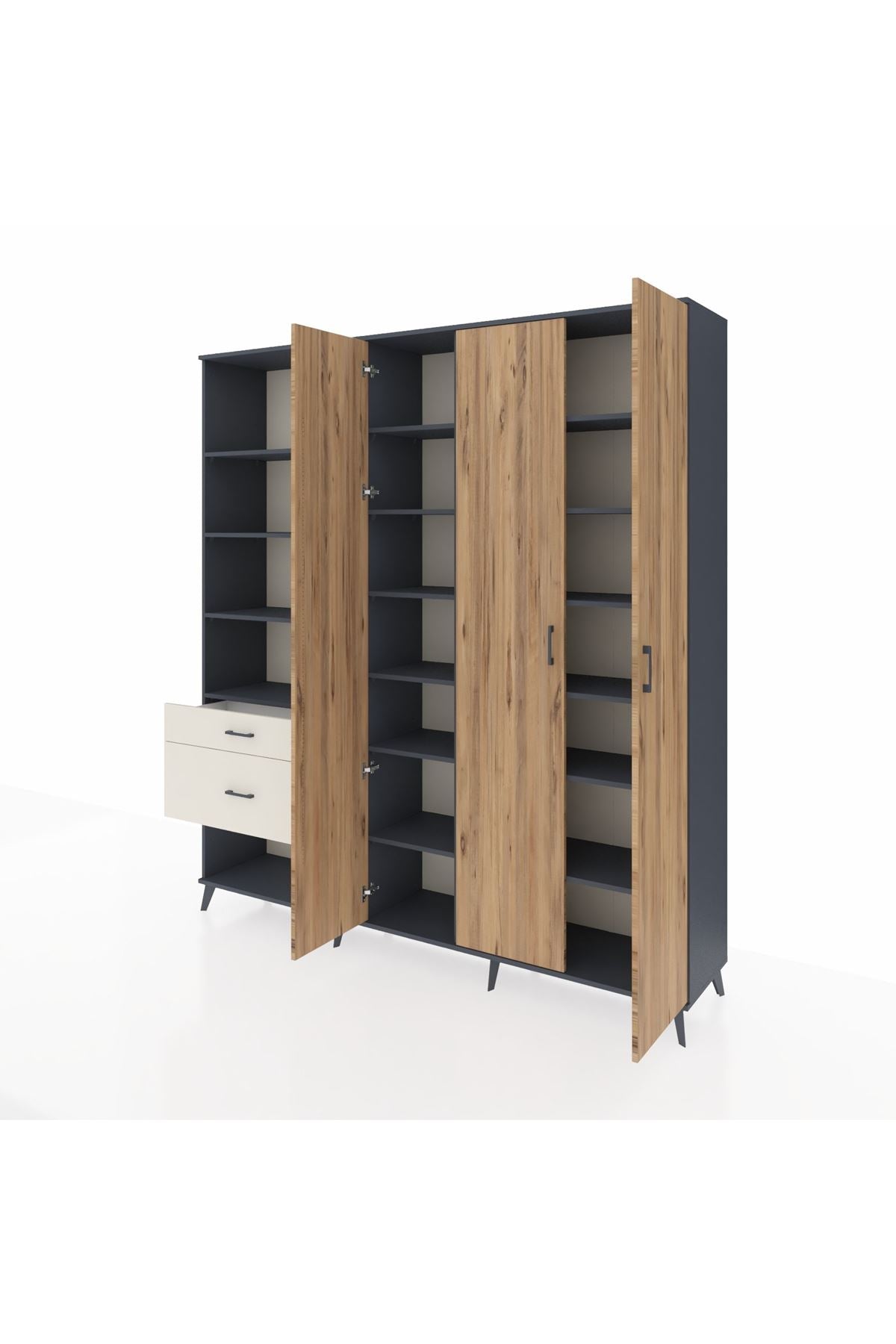 Hyperion Dolap 16 Raflı 2 Çekmeceli 3 Kapaklı 220x44x243 - S553M041V10B