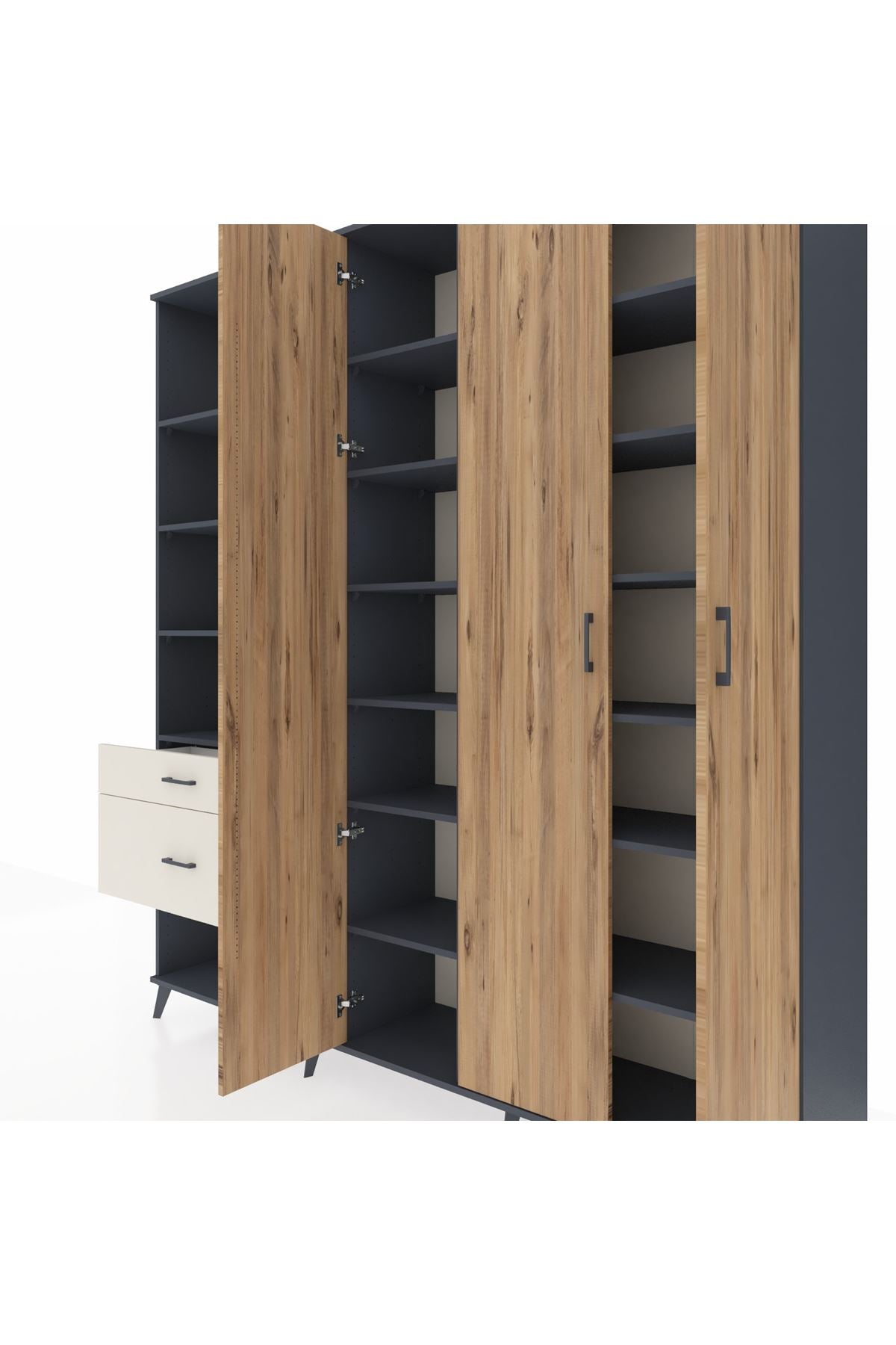 Hyperion Dolap 16 Raflı 2 Çekmeceli 3 Kapaklı 220x44x243 - S553M041V10B