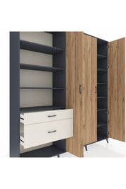 Hyperion Dolap 16 Raflı 2 Çekmeceli 3 Kapaklı 220x44x243 - S553M041V10B