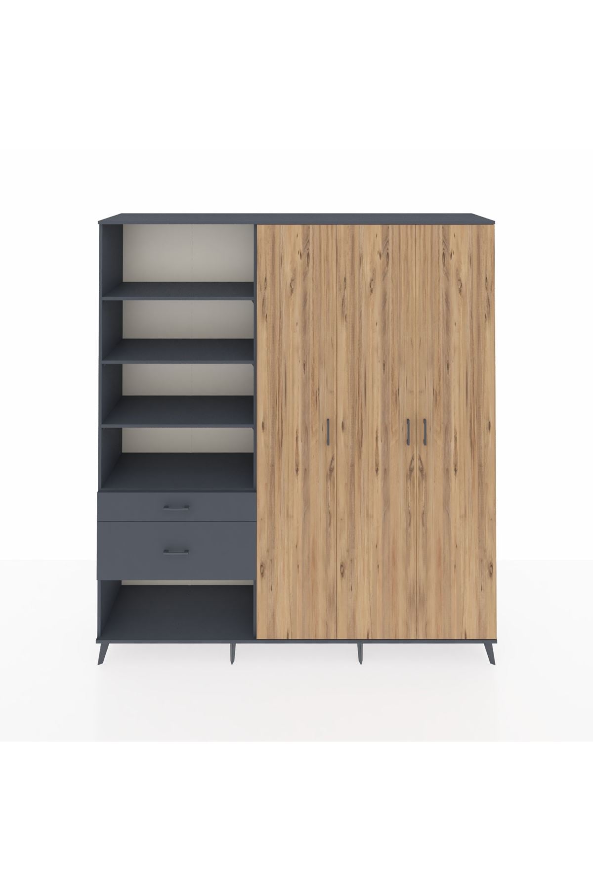 Hyperion Dolap 16 Raflı 2 Çekmeceli 3 Kapaklı 220x44x243 - S553M041V11B