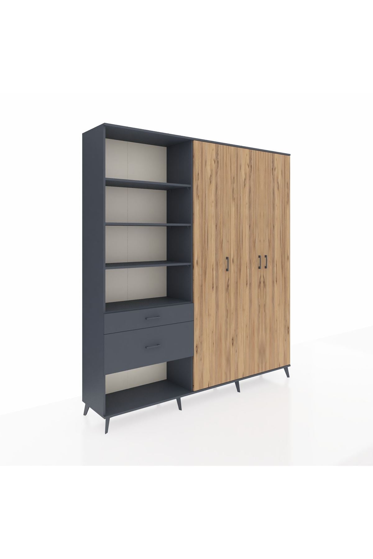 Hyperion Dolap 16 Raflı 2 Çekmeceli 3 Kapaklı 220x44x243 - S553M041V11B