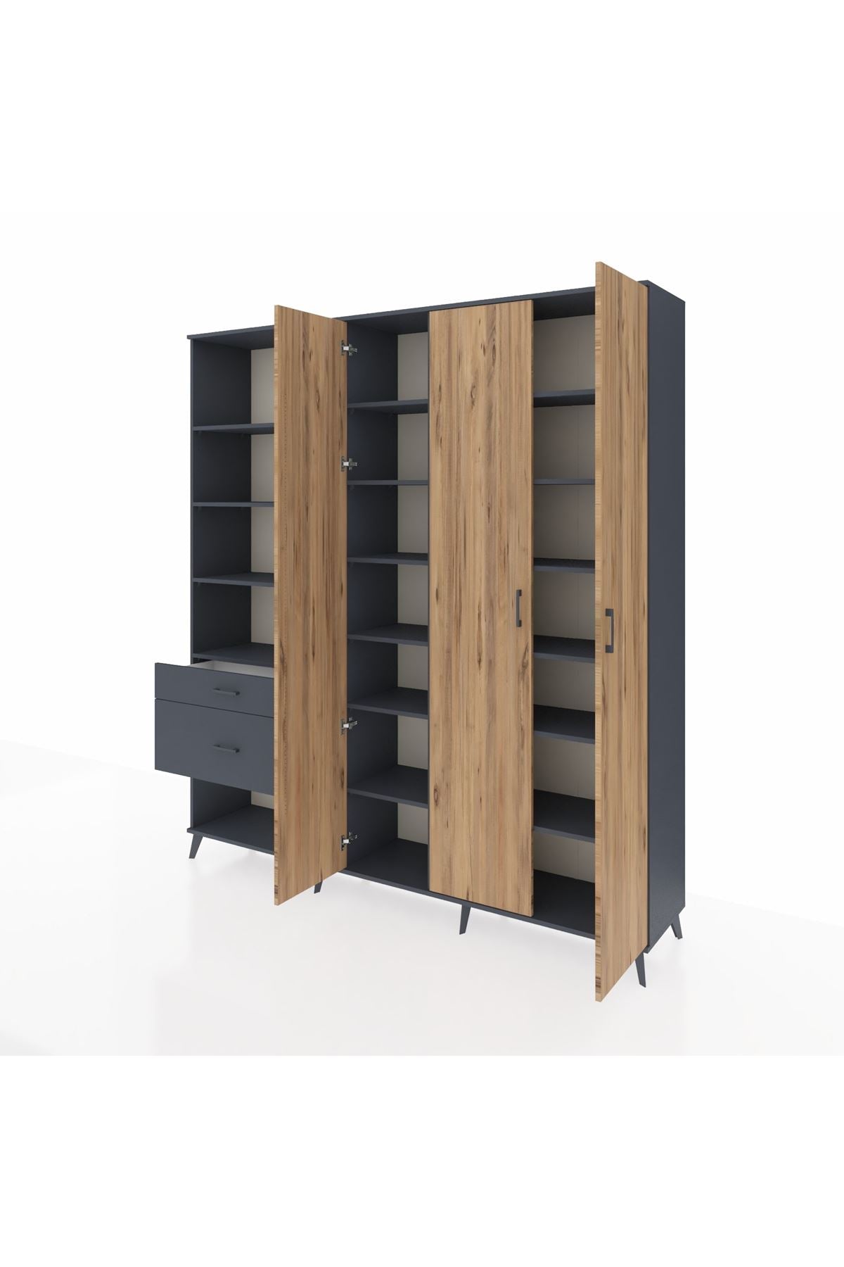 Hyperion Dolap 16 Raflı 2 Çekmeceli 3 Kapaklı 220x44x243 - S553M041V11B