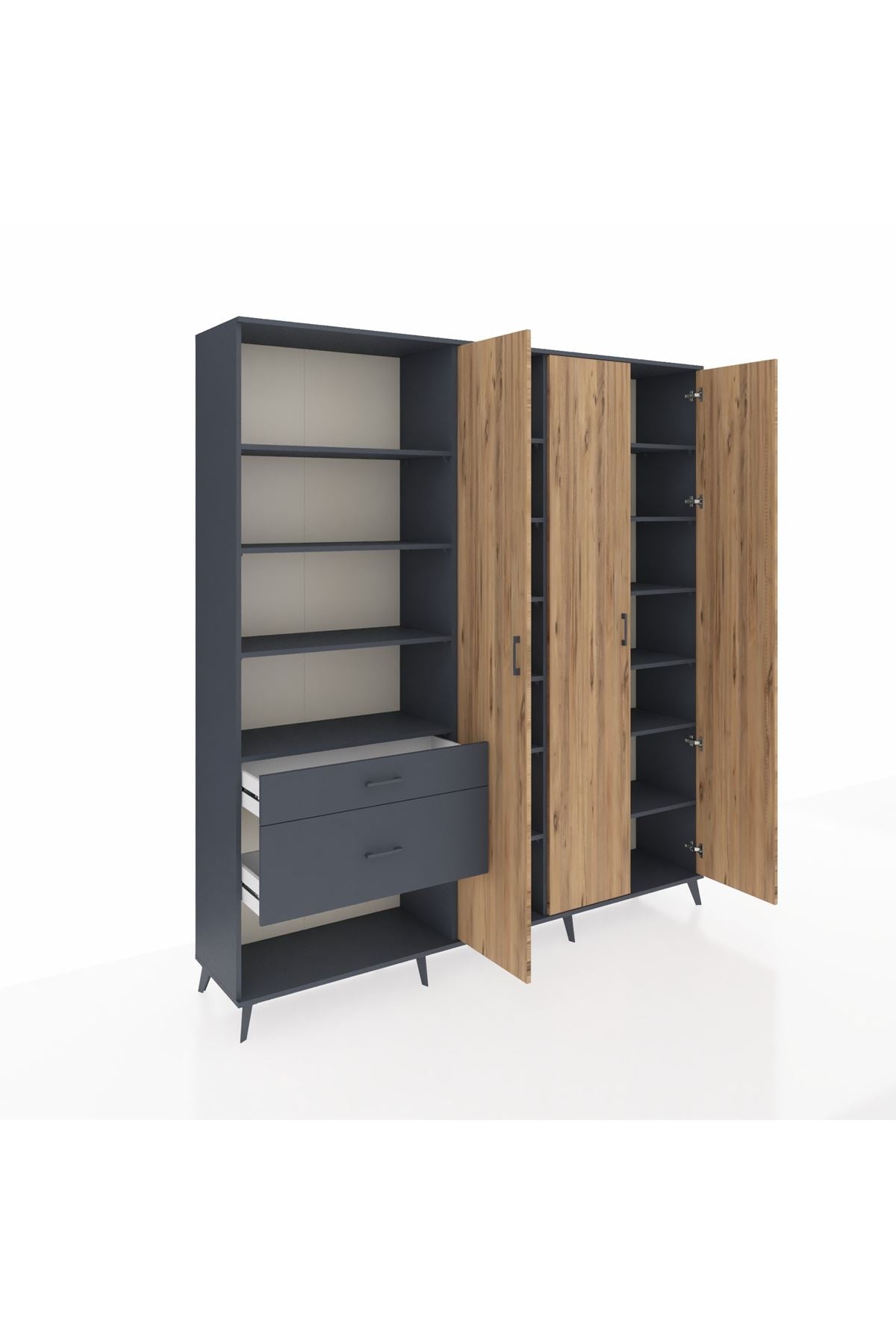 Hyperion Dolap 16 Raflı 2 Çekmeceli 3 Kapaklı 220x44x243 - S553M041V11B