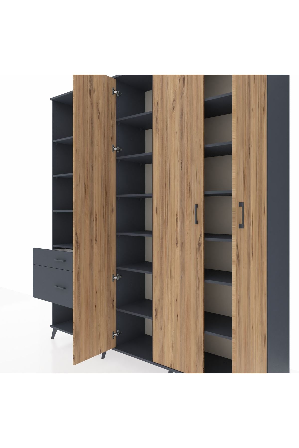 Hyperion Dolap 16 Raflı 2 Çekmeceli 3 Kapaklı 220x44x243 - S553M041V11B