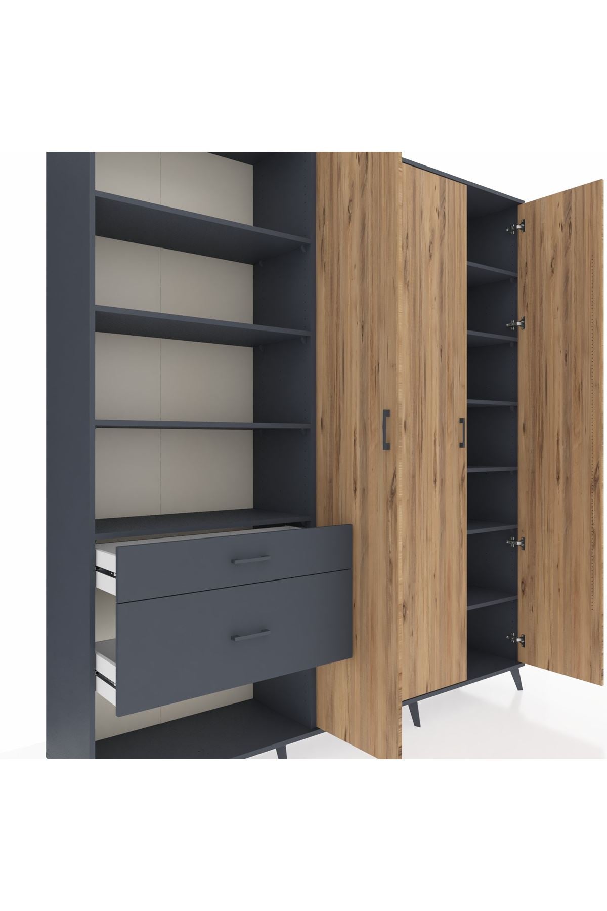 Hyperion Dolap 16 Raflı 2 Çekmeceli 3 Kapaklı 220x44x243 - S553M041V11B