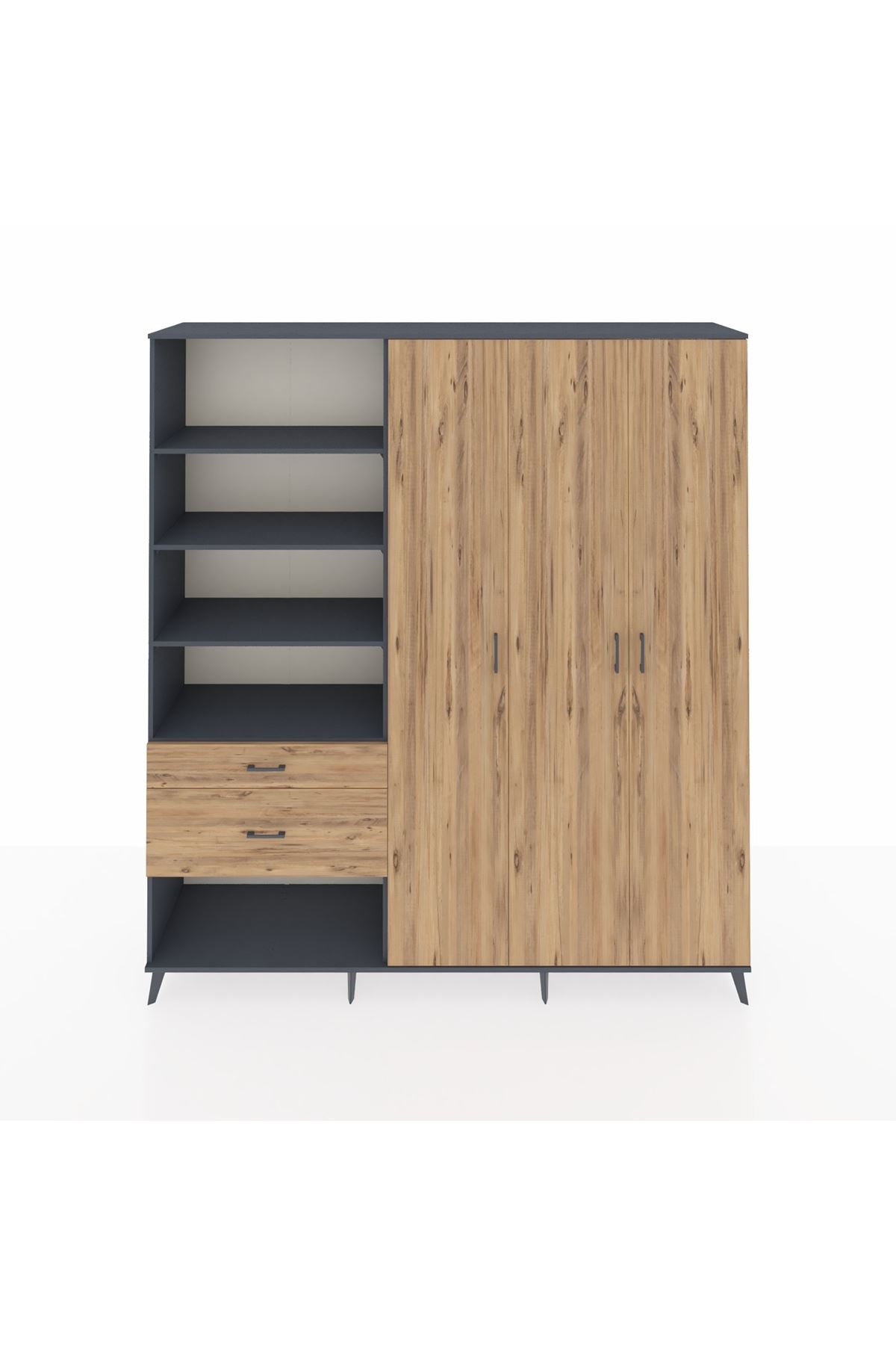 Hyperion Dolap 16 Raflı 2 Çekmeceli 3 Kapaklı 220x44x243 - S553M041V12B