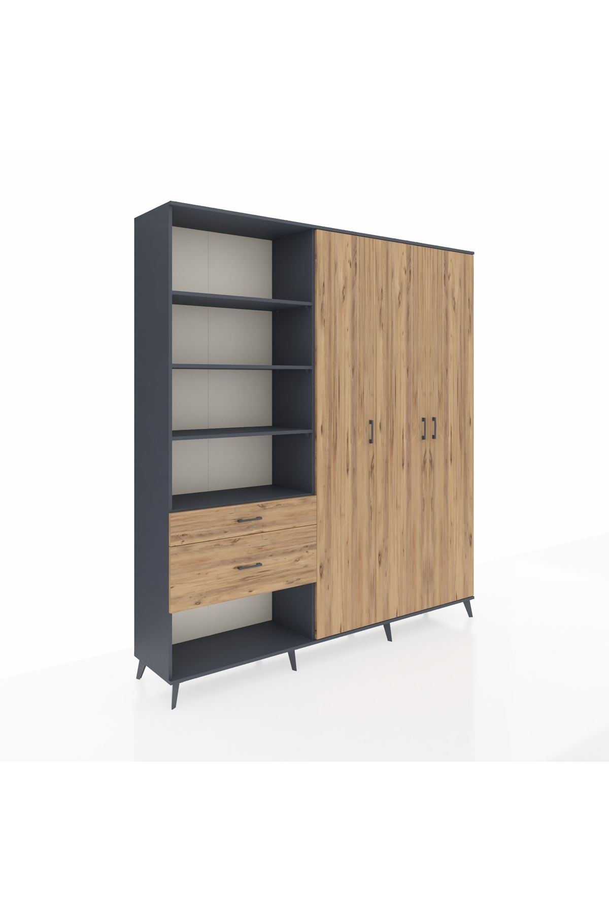 Hyperion Dolap 16 Raflı 2 Çekmeceli 3 Kapaklı 220x44x243 - S553M041V12B