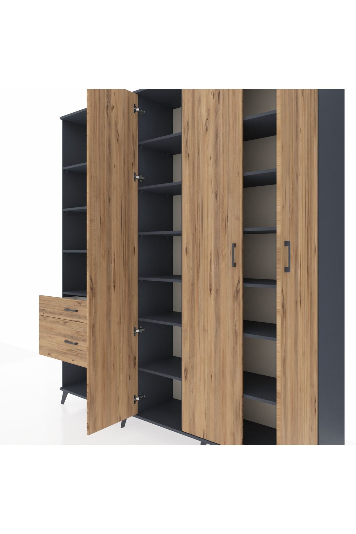 Hyperion Dolap 16 Raflı 2 Çekmeceli 3 Kapaklı 220x44x243 - S553M041V12B