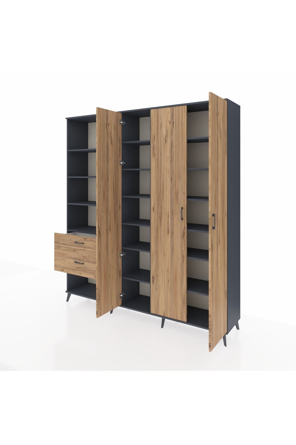 Hyperion Dolap 16 Raflı 2 Çekmeceli 3 Kapaklı 220x44x243 - S553M041V12B