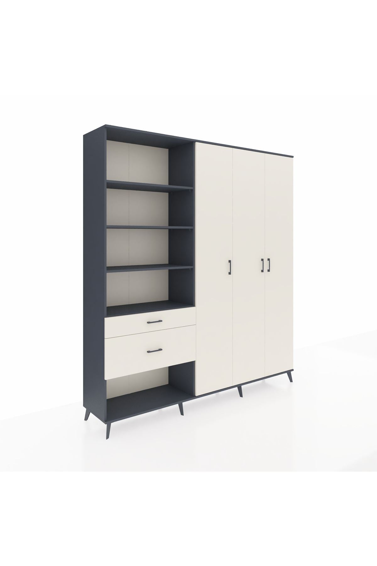 Hyperion Dolap 16 Raflı 2 Çekmeceli 3 Kapaklı 220x44x243 - S553M041V13B