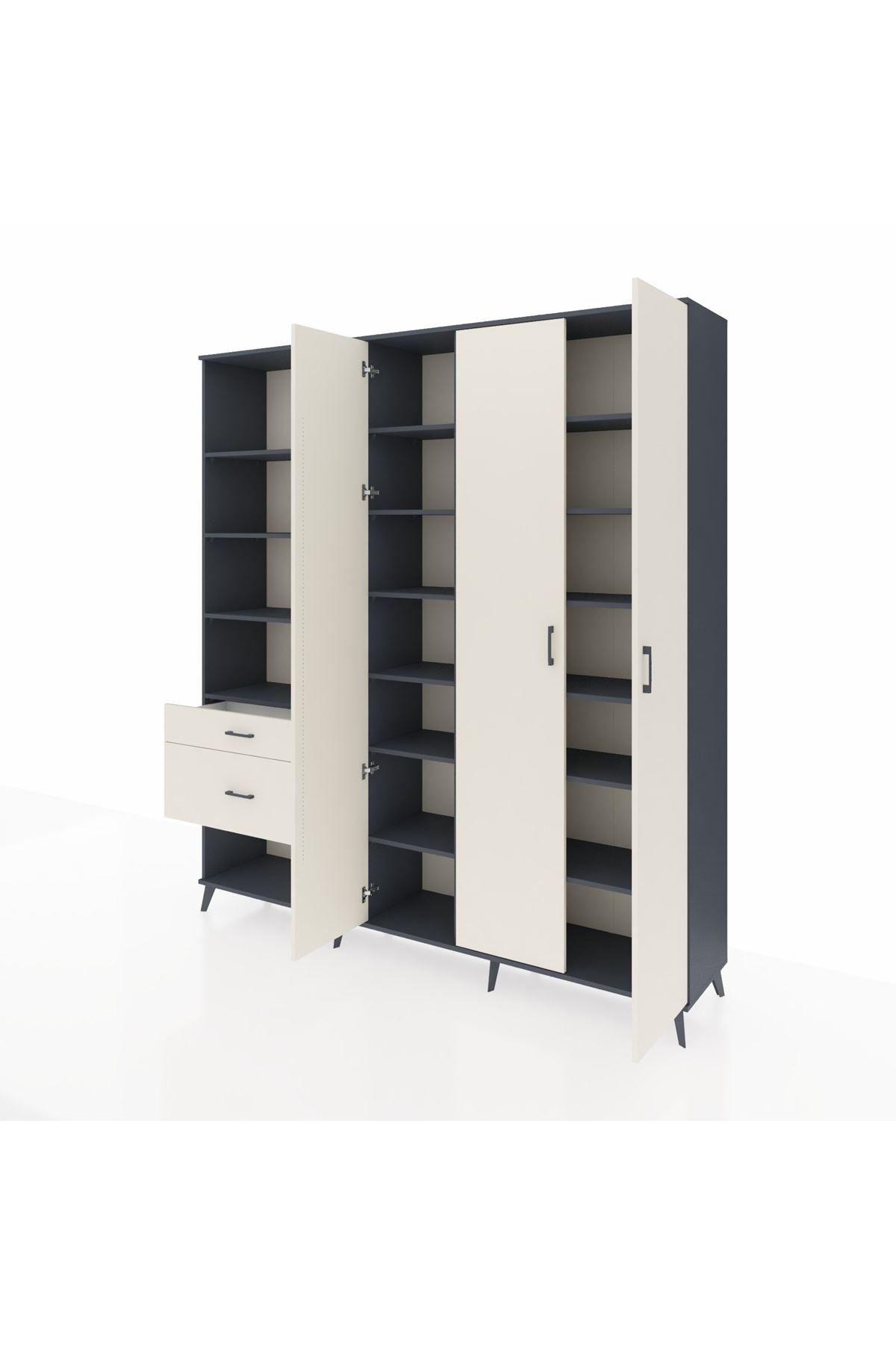 Hyperion Dolap 16 Raflı 2 Çekmeceli 3 Kapaklı 220x44x243 - S553M041V13B