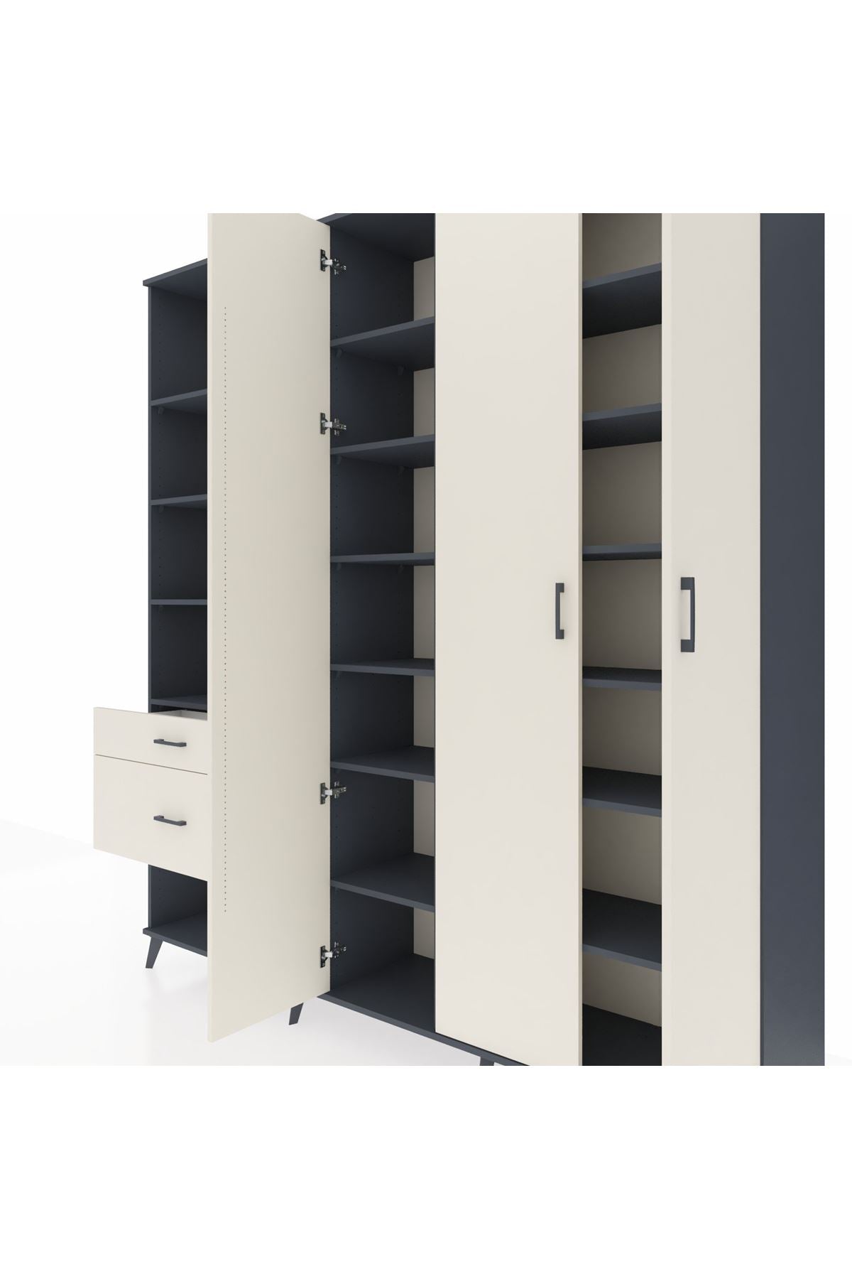 Hyperion Dolap 16 Raflı 2 Çekmeceli 3 Kapaklı 220x44x243 - S553M041V13B