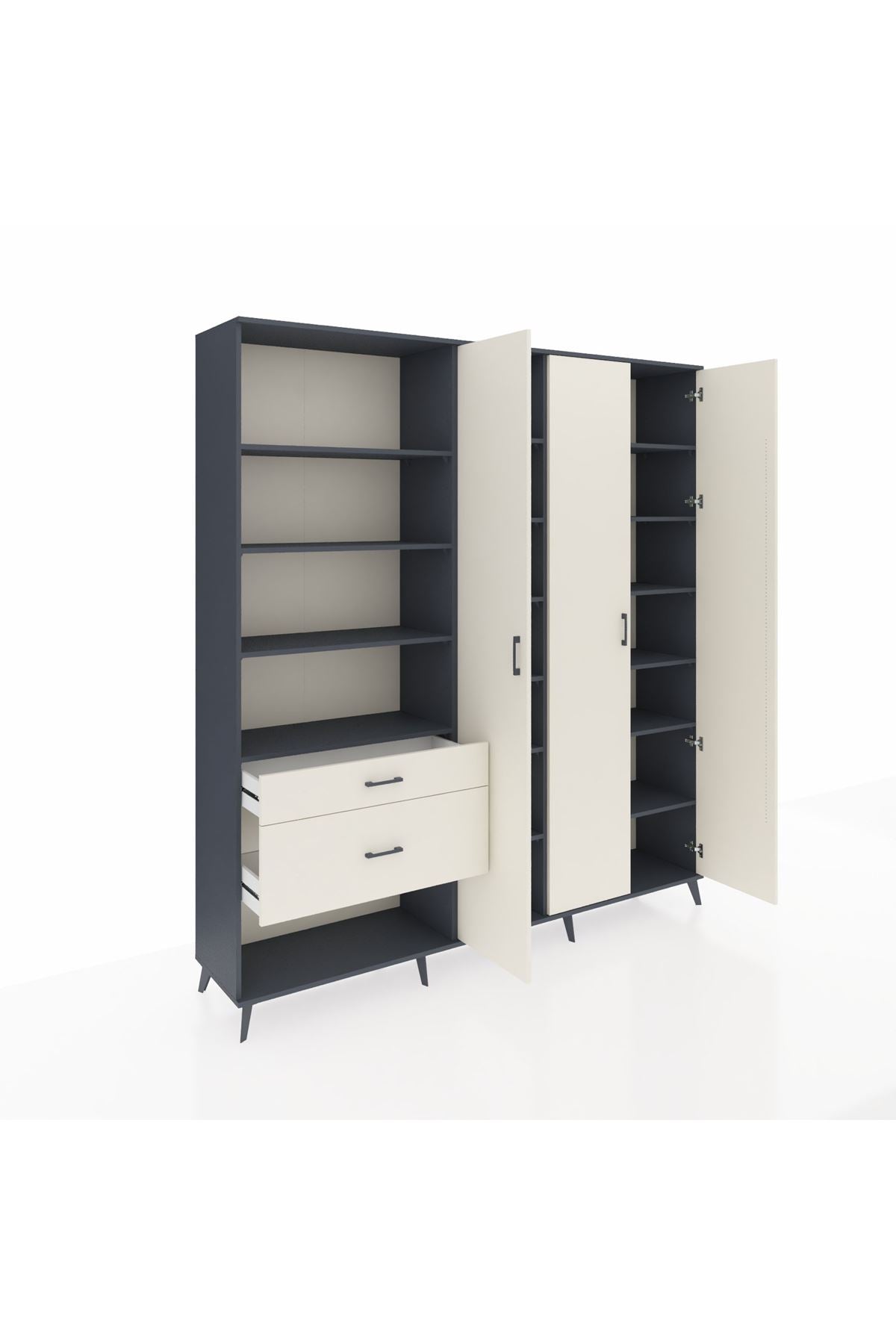 Hyperion Dolap 16 Raflı 2 Çekmeceli 3 Kapaklı 220x44x243 - S553M041V13B