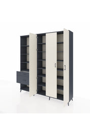Hyperion Dolap 16 Raflı 2 Çekmeceli 3 Kapaklı 220x44x243 - S553M041V14B
