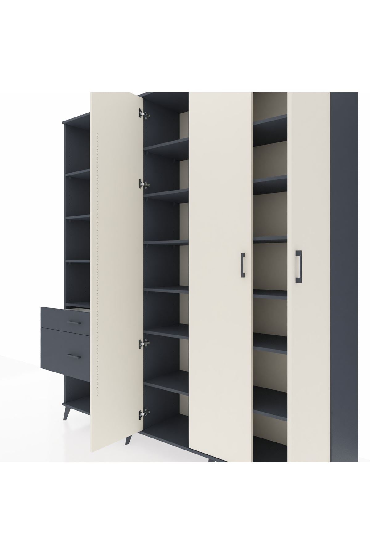 Hyperion Dolap 16 Raflı 2 Çekmeceli 3 Kapaklı 220x44x243 - S553M041V14B