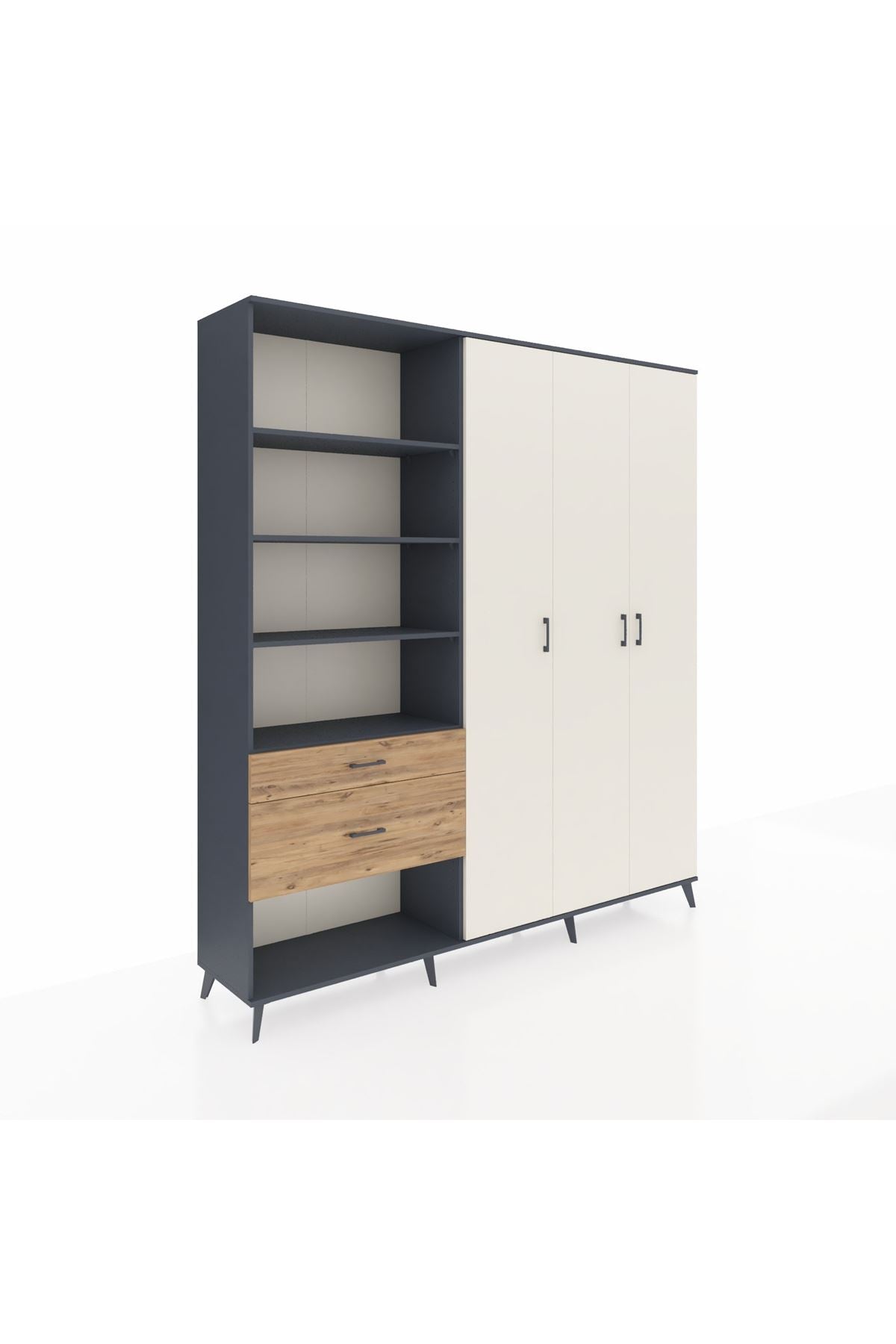 Hyperion Dolap 16 Raflı 2 Çekmeceli 3 Kapaklı 220x44x243 - S553M041V15B