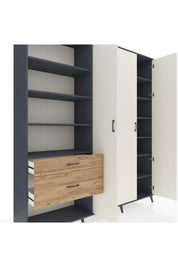 Hyperion Dolap 16 Raflı 2 Çekmeceli 3 Kapaklı 220x44x243 - S553M041V15B