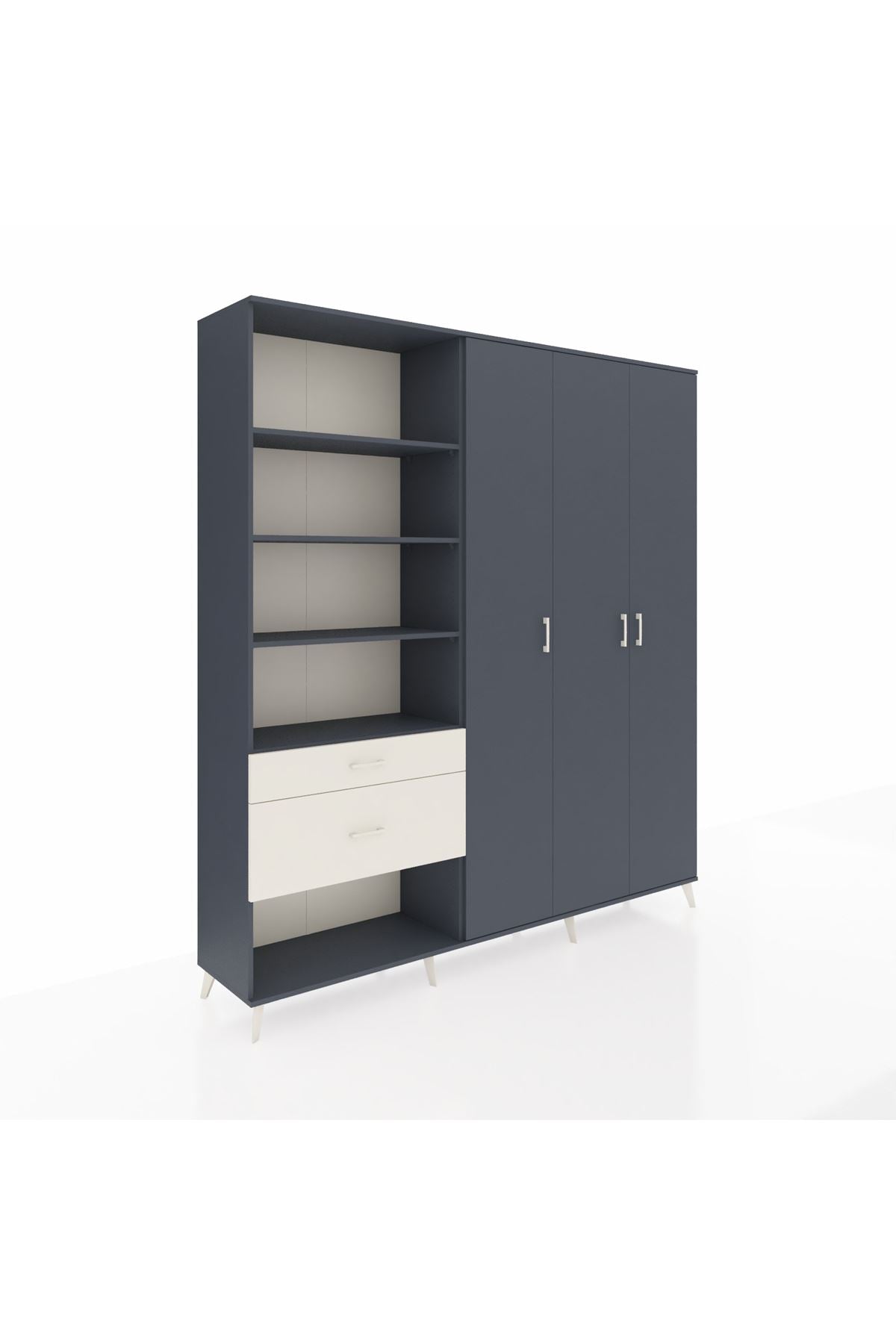 Hyperion Dolap 16 Raflı 2 Çekmeceli 3 Kapaklı 220x44x243 - S553M041V16B