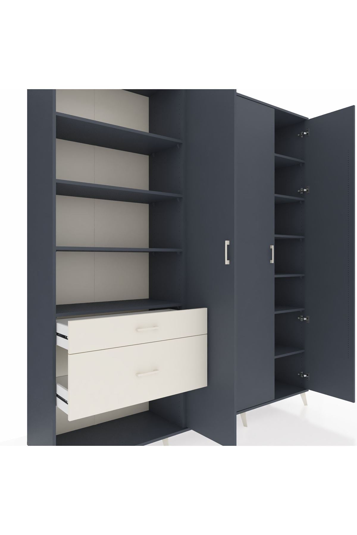 Hyperion Dolap 16 Raflı 2 Çekmeceli 3 Kapaklı 220x44x243 - S553M041V16B