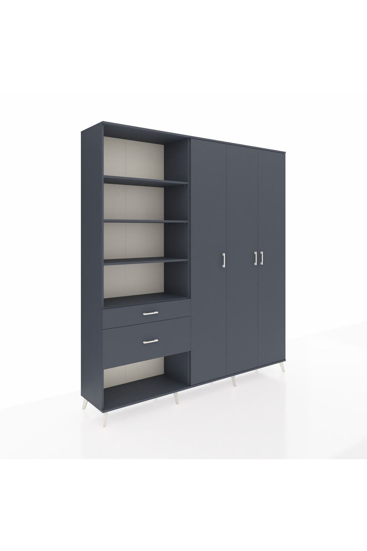 Hyperion Dolap 16 Raflı 2 Çekmeceli 3 Kapaklı 220x44x243 - S553M041V17B