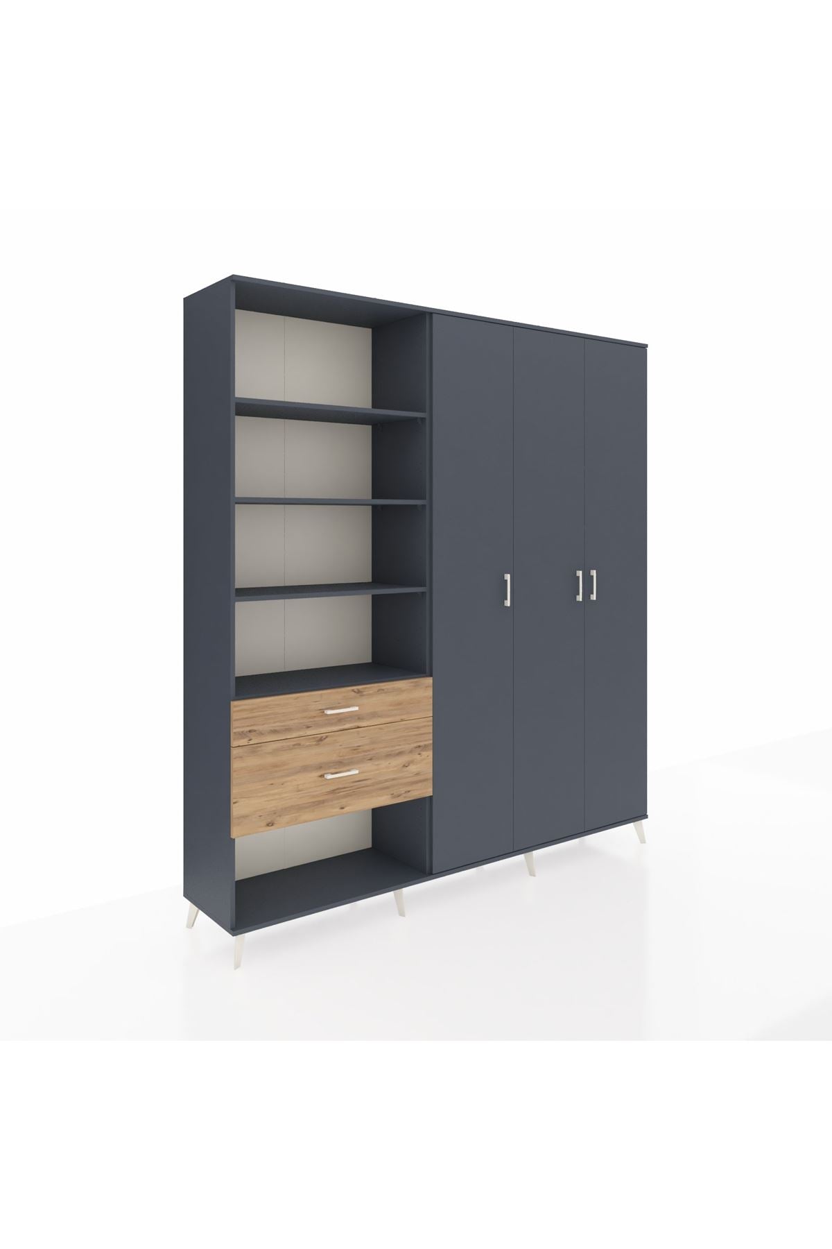 Hyperion Dolap 16 Raflı 2 Çekmeceli 3 Kapaklı 220x44x243 - S553M041V18B