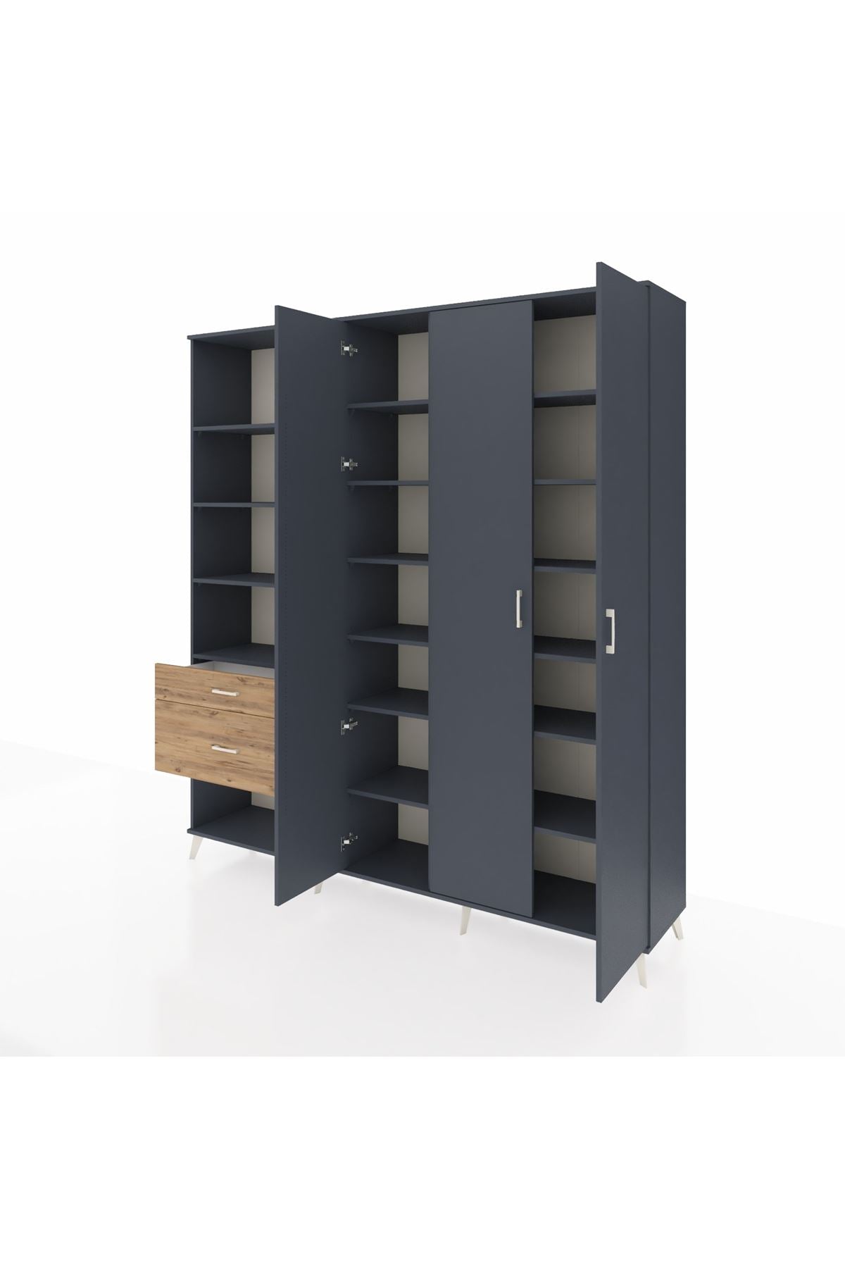 Hyperion Dolap 16 Raflı 2 Çekmeceli 3 Kapaklı 220x44x243 - S553M041V18B