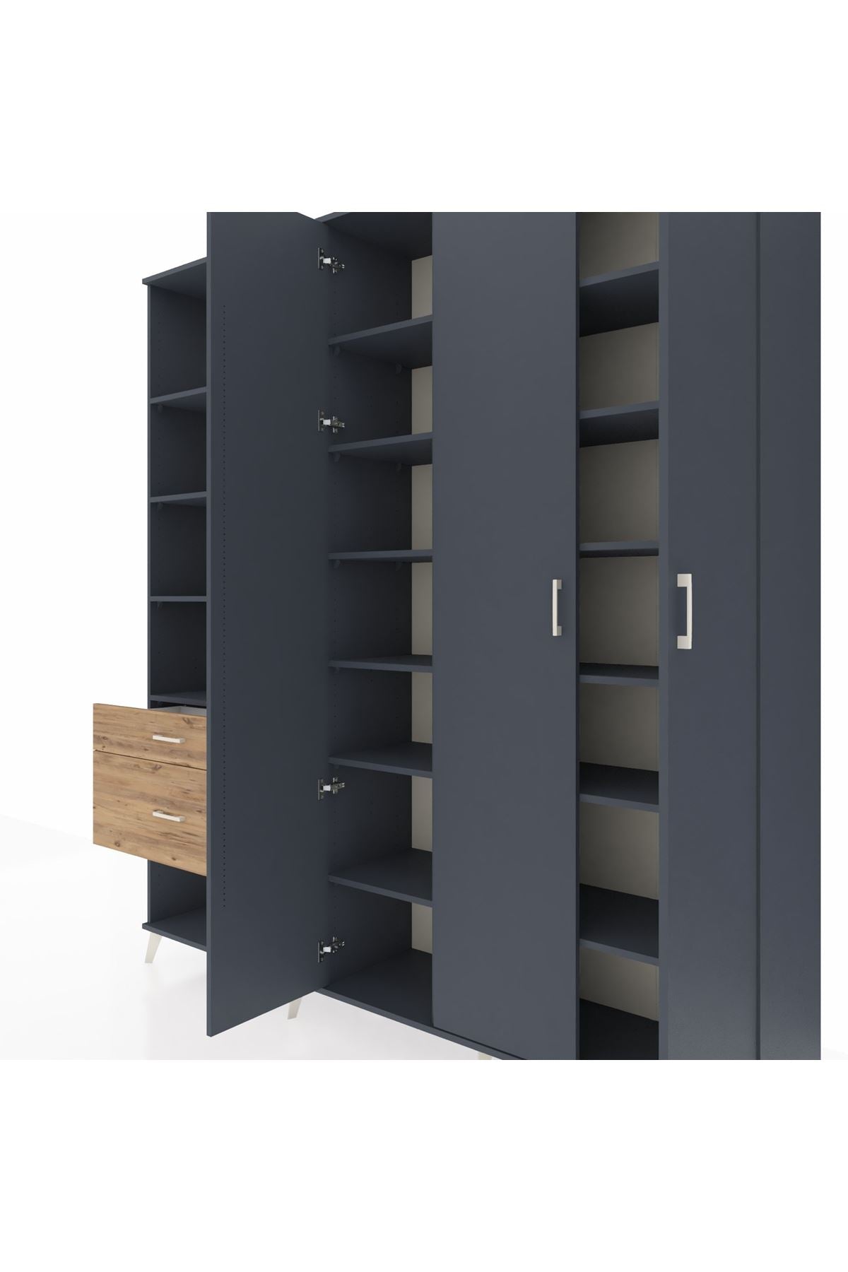 Hyperion Dolap 16 Raflı 2 Çekmeceli 3 Kapaklı 220x44x243 - S553M041V18B