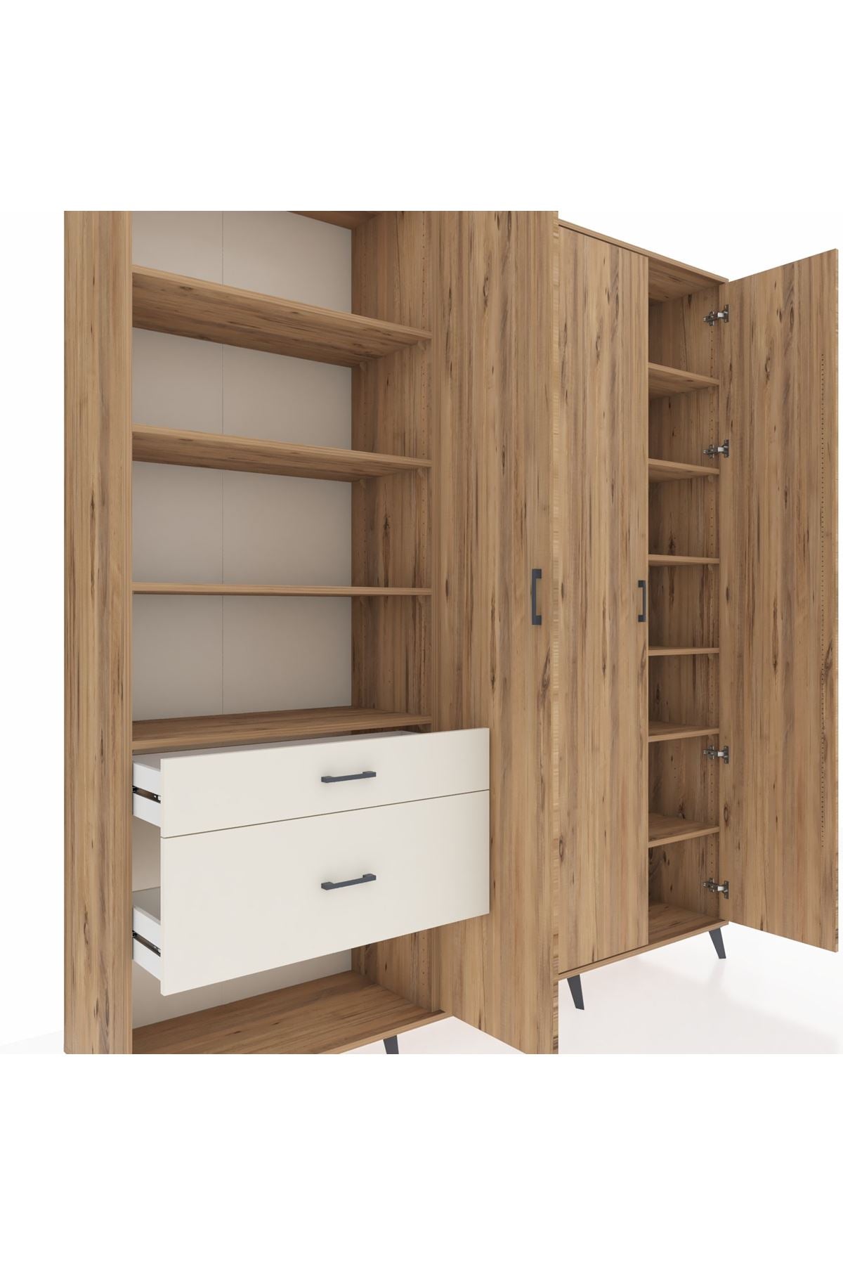 Hyperion Dolap 16 Raflı 2 Çekmeceli 3 Kapaklı 220x44x243 - S553M041V19B