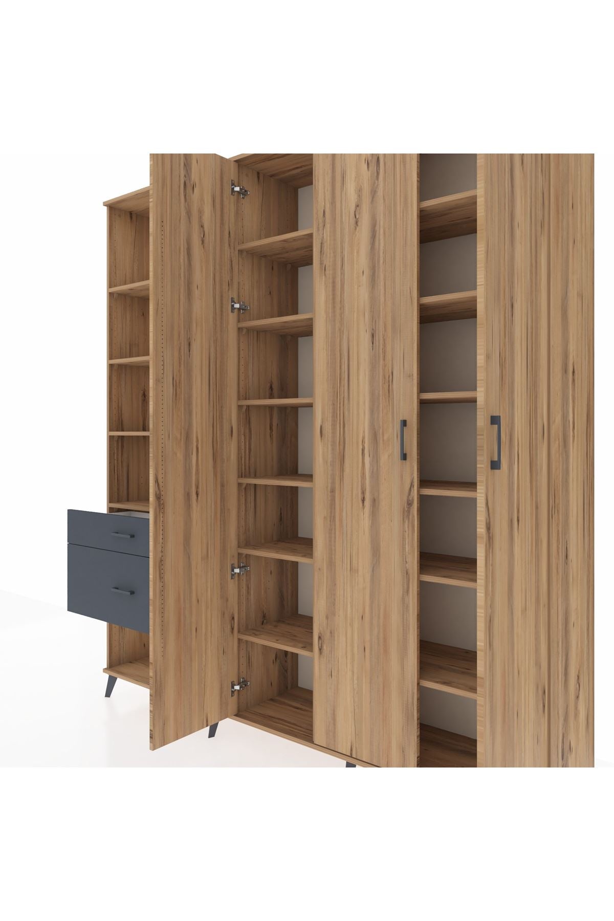 Hyperion Dolap 16 Raflı 2 Çekmeceli 3 Kapaklı 220x44x243 - S553M041V20B