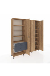 Hyperion Dolap 16 Raflı 2 Çekmeceli 3 Kapaklı 220x44x243 - S553M041V20B