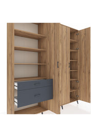 Hyperion Dolap 16 Raflı 2 Çekmeceli 3 Kapaklı 220x44x243 - S553M041V20B