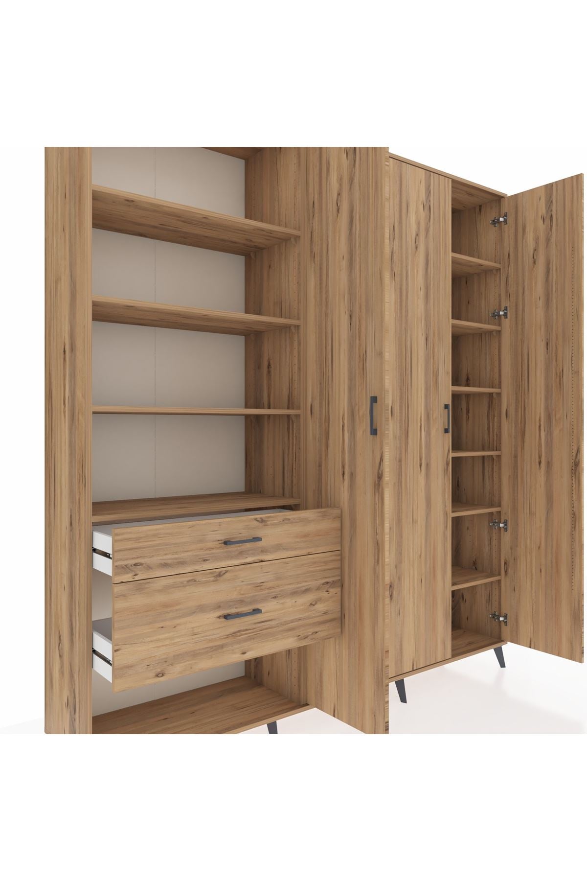 Hyperion Dolap 16 Raflı 2 Çekmeceli 3 Kapaklı 220x44x243 - S553M041V21B