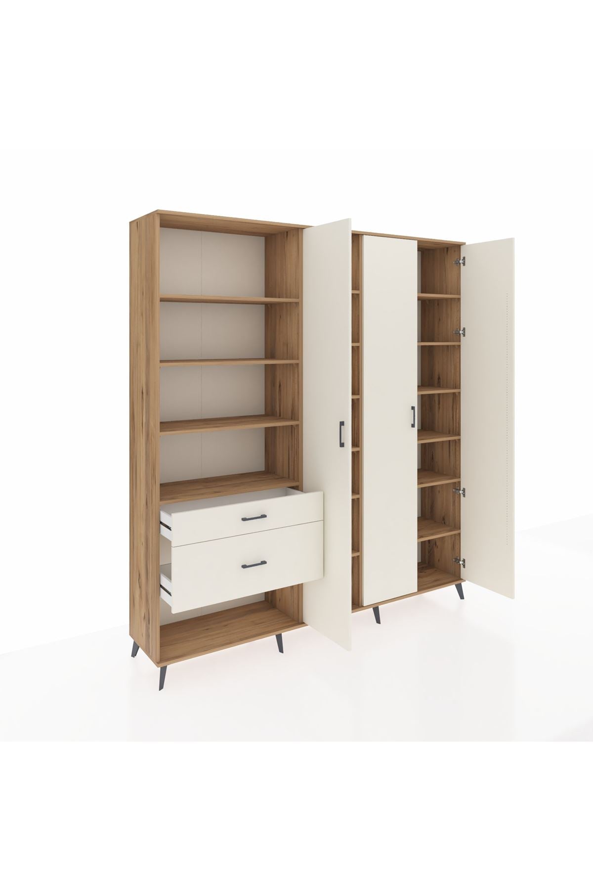 Hyperion Dolap 16 Raflı 2 Çekmeceli 3 Kapaklı 220x44x243 - S553M041V22B