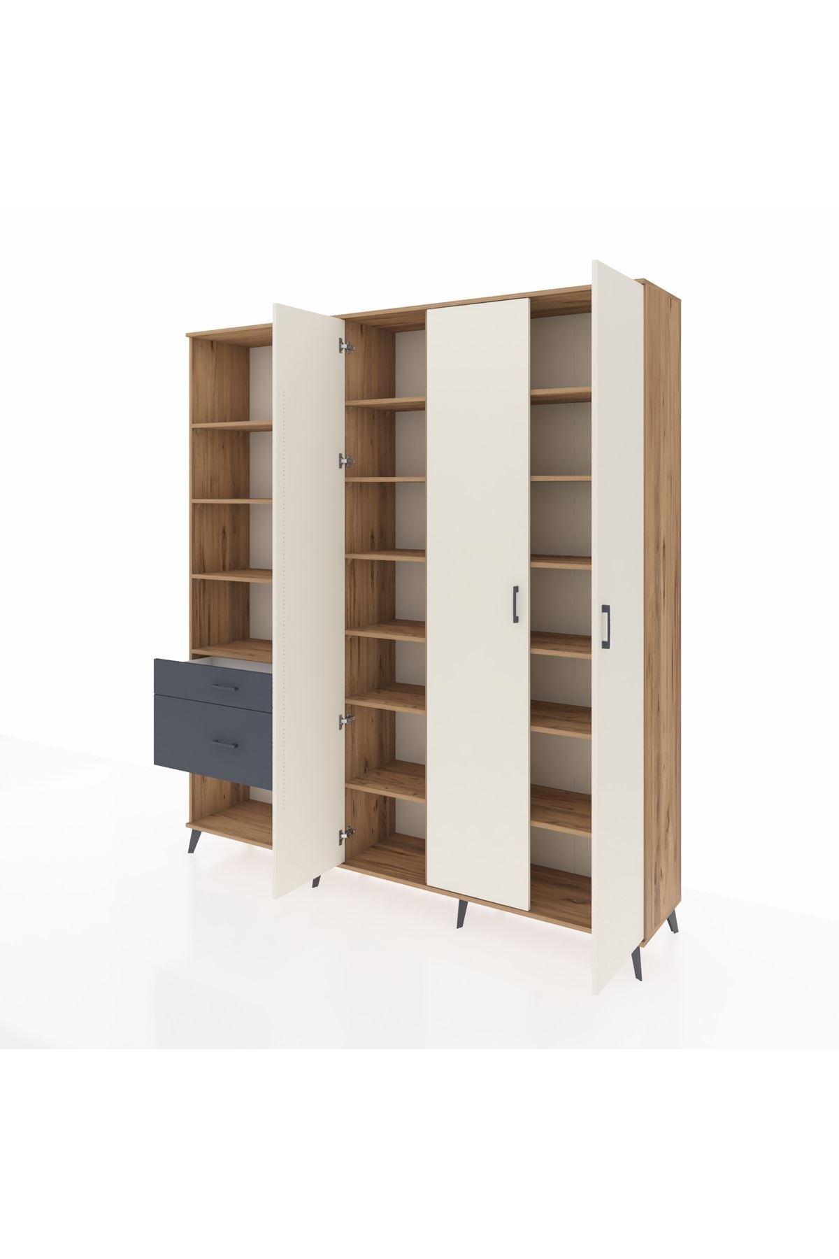 Hyperion Dolap 16 Raflı 2 Çekmeceli 3 Kapaklı 220x44x243 - S553M041V23B