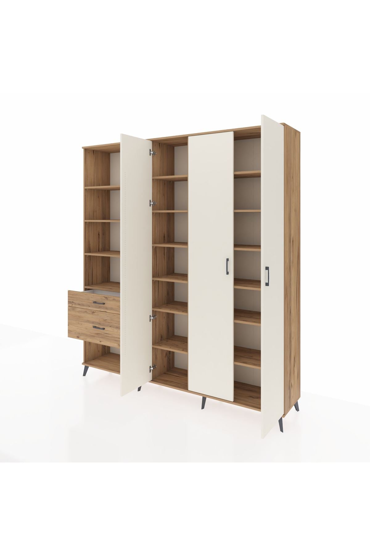 Hyperion Dolap 16 Raflı 2 Çekmeceli 3 Kapaklı 220x44x243 - S553M041V24B