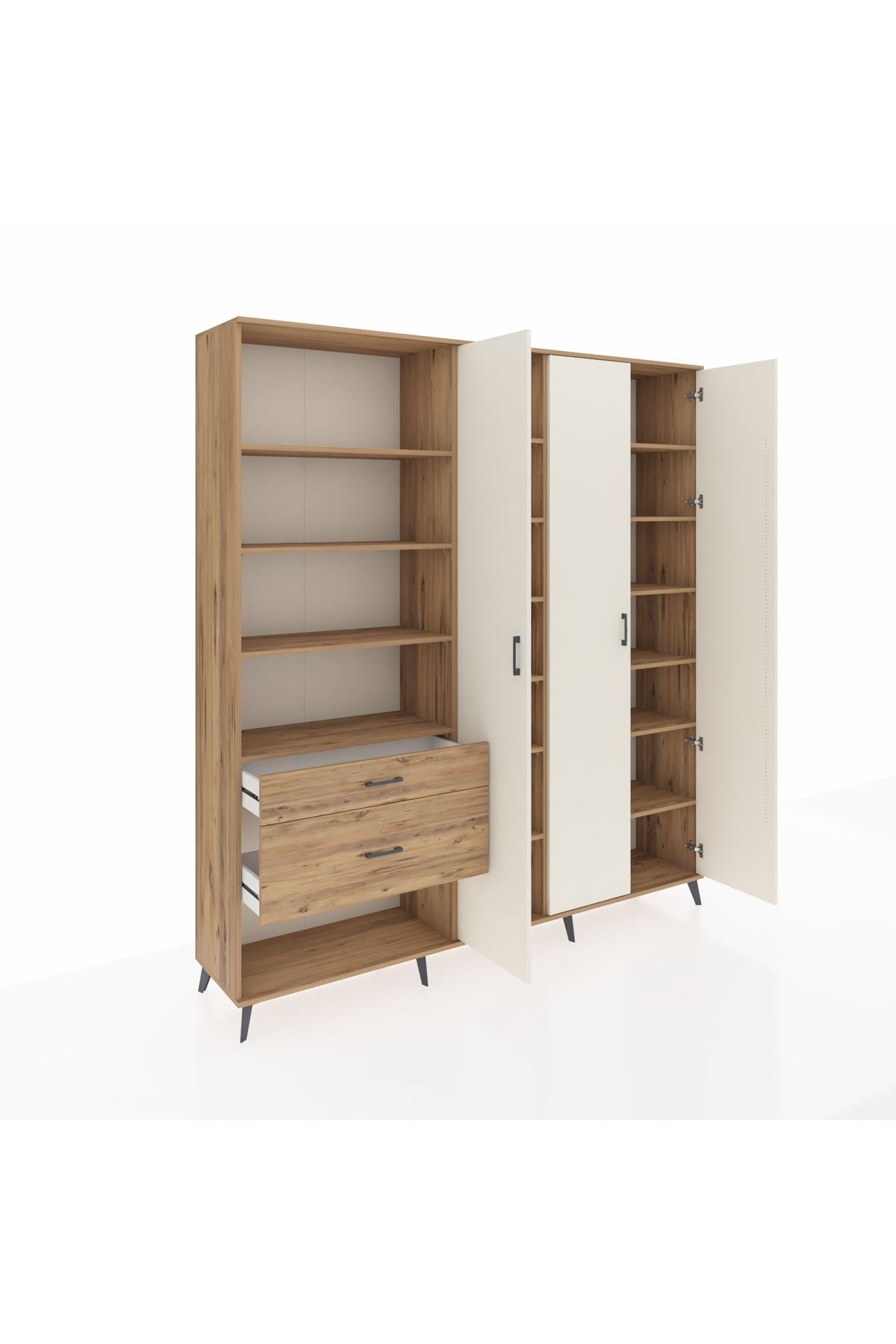 Hyperion Dolap 16 Raflı 2 Çekmeceli 3 Kapaklı 220x44x243 - S553M041V24B