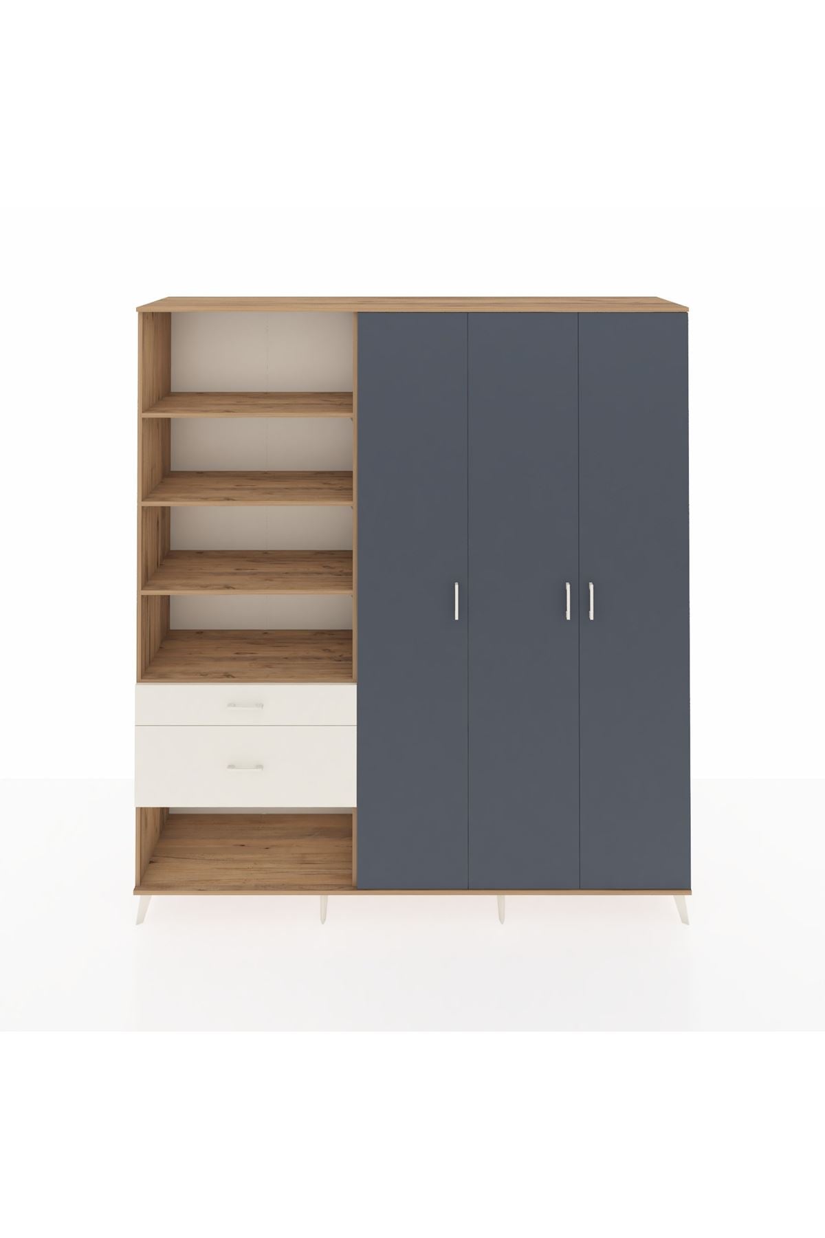 Hyperion Dolap 16 Raflı 2 Çekmeceli 3 Kapaklı 220x44x243 - S553M041V25B