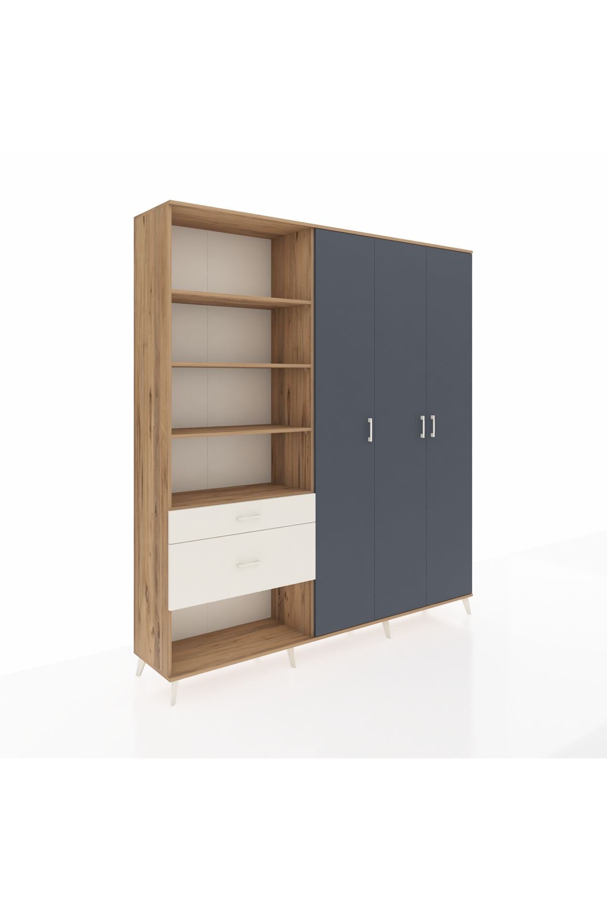 Hyperion Dolap 16 Raflı 2 Çekmeceli 3 Kapaklı 220x44x243 - S553M041V25B