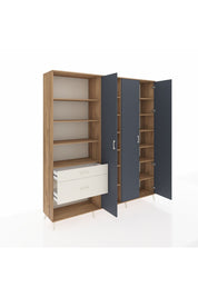 Hyperion Dolap 16 Raflı 2 Çekmeceli 3 Kapaklı 220x44x243 - S553M041V25B