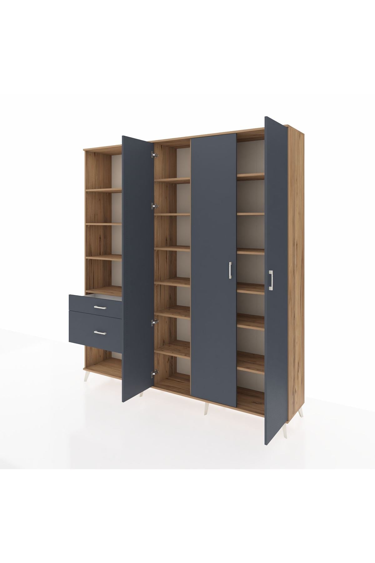 Hyperion Dolap 16 Raflı 2 Çekmeceli 3 Kapaklı 220x44x243 - S553M041V26B