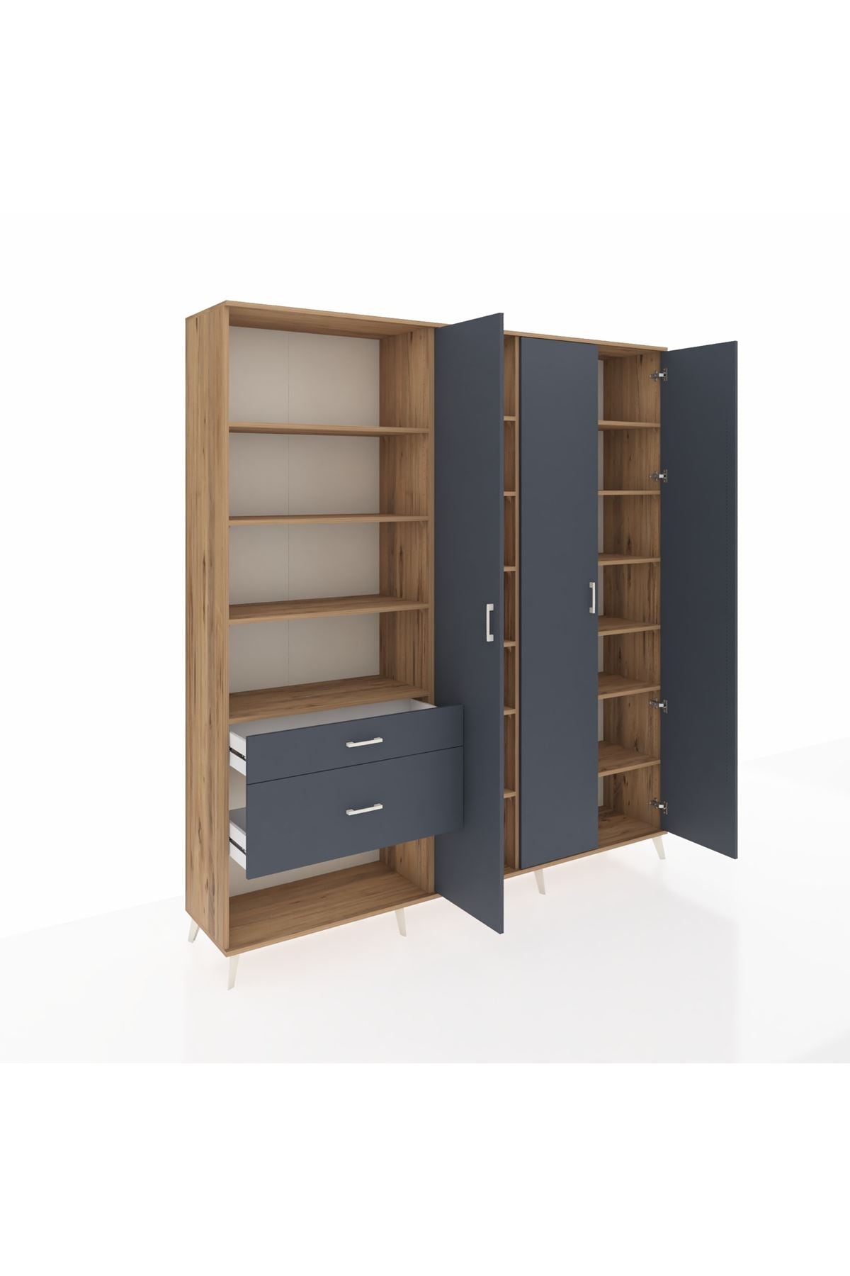 Hyperion Dolap 16 Raflı 2 Çekmeceli 3 Kapaklı 220x44x243 - S553M041V26B