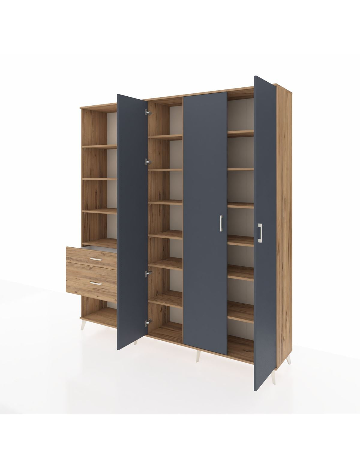 Hyperion Dolap 16 Raflı 2 Çekmeceli 3 Kapaklı 220x44x243 - S553M041V27B