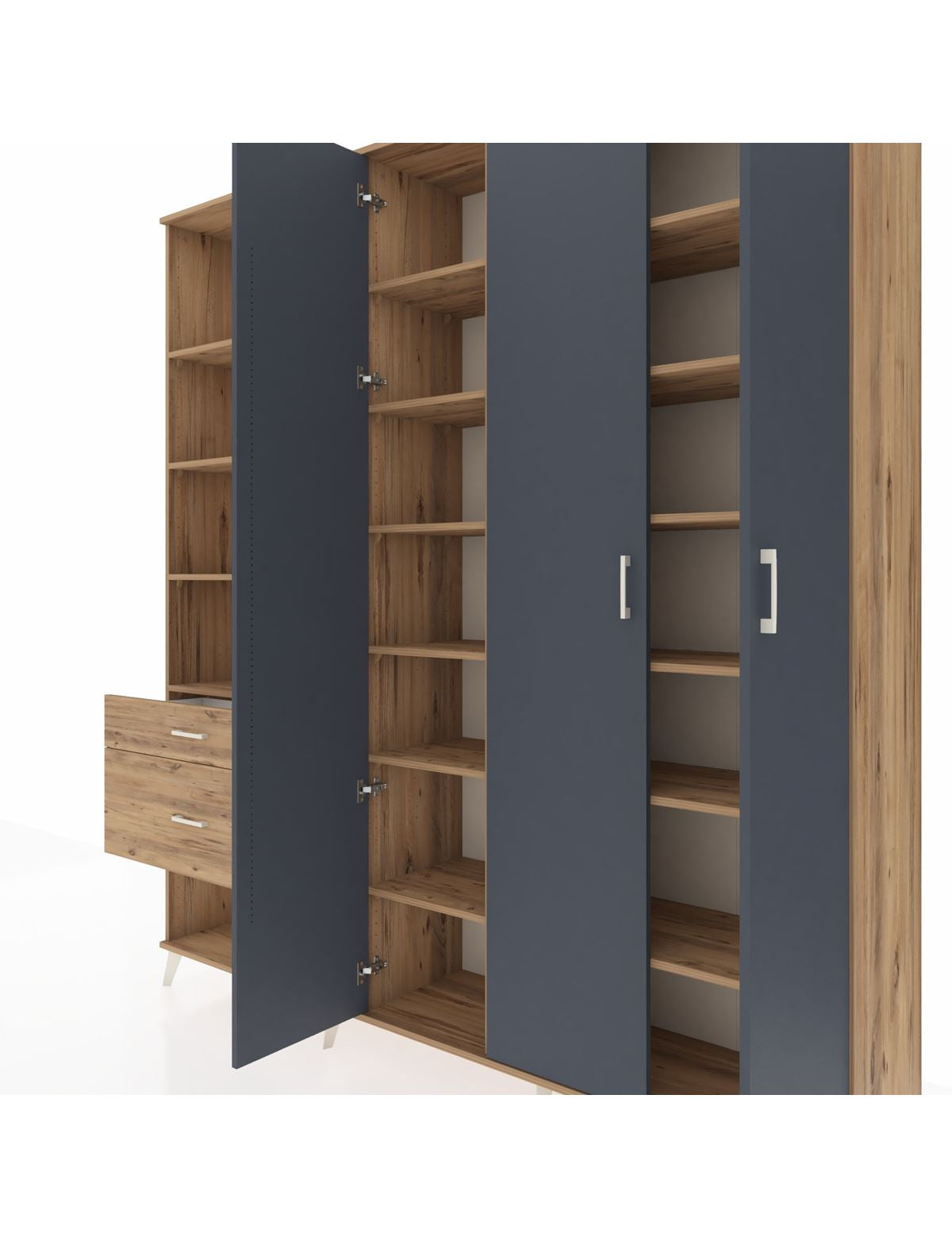 Hyperion Dolap 16 Raflı 2 Çekmeceli 3 Kapaklı 220x44x243 - S553M041V27B