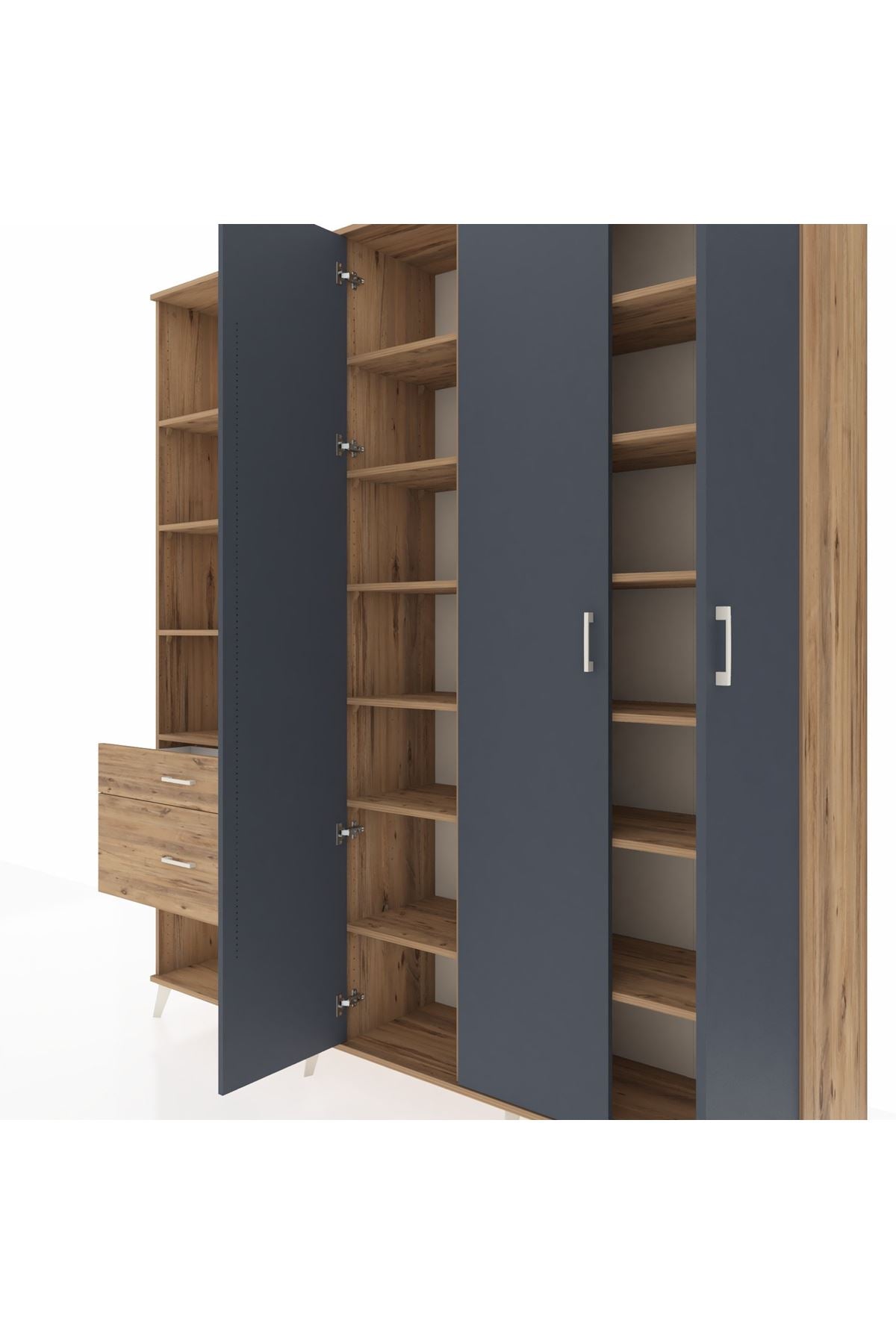 Hyperion Dolap 16 Raflı 2 Çekmeceli 3 Kapaklı 220x44x243 - S553M041V27B