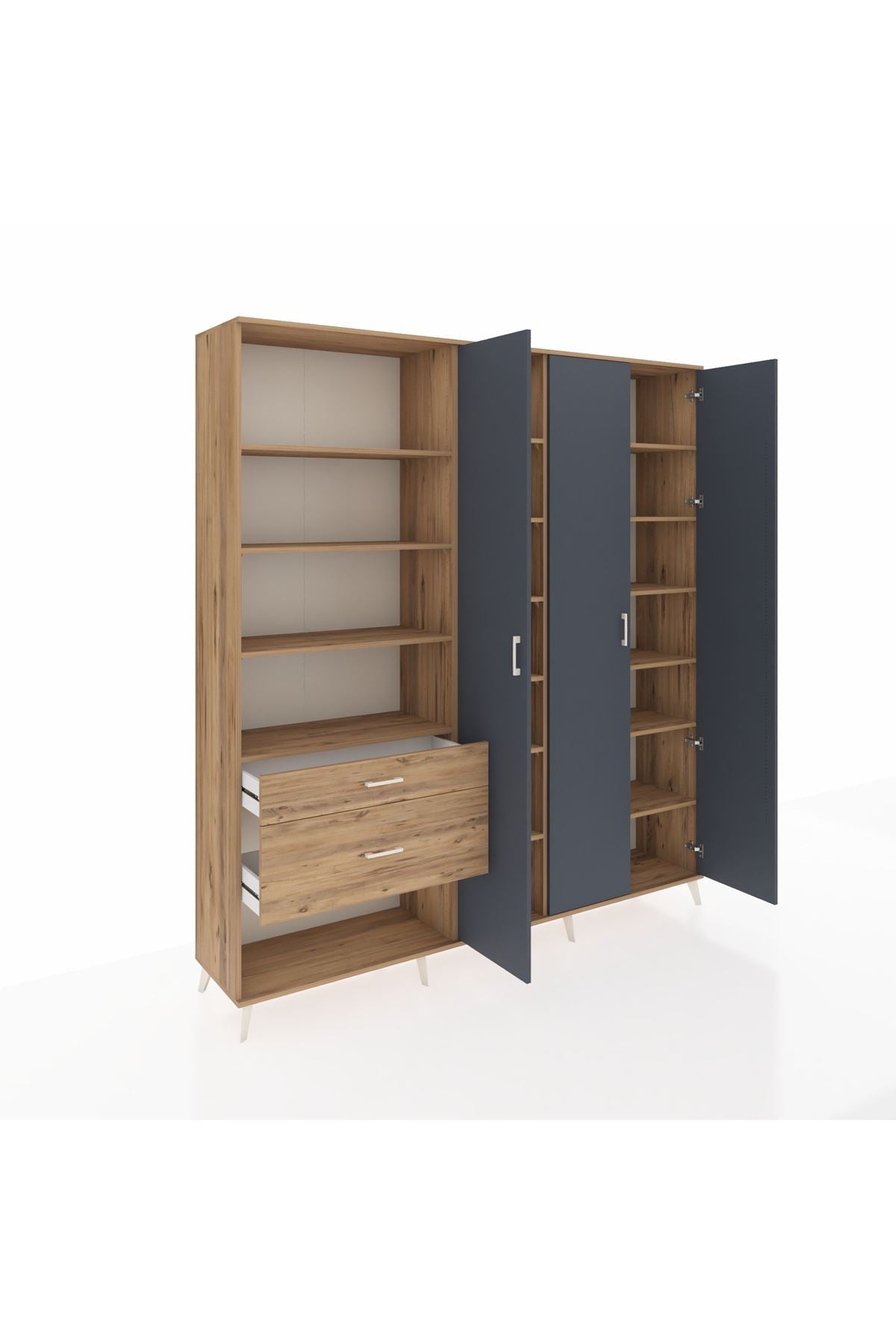 Hyperion Dolap 16 Raflı 2 Çekmeceli 3 Kapaklı 220x44x243 - S553M041V27B