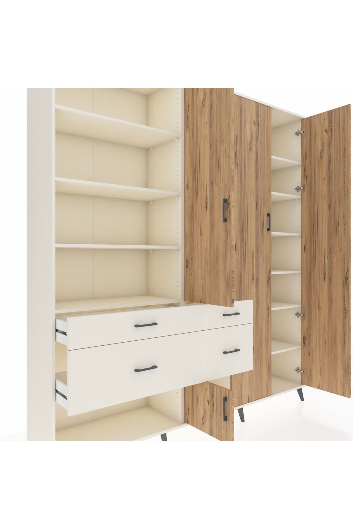 Hyperion Dolap 14 Raflı 4 Çekmeceli 4 Kapaklı 220x44x243 - S553M042V01B