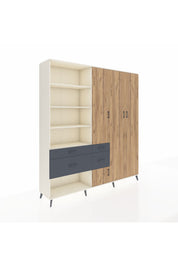 Hyperion Dolap 14 Raflı 4 Çekmeceli 4 Kapaklı 220x44x243 - S553M042V02B