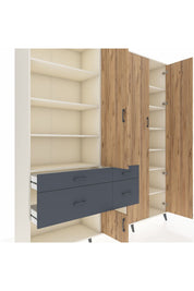 Hyperion Dolap 14 Raflı 4 Çekmeceli 4 Kapaklı 220x44x243 - S553M042V02B